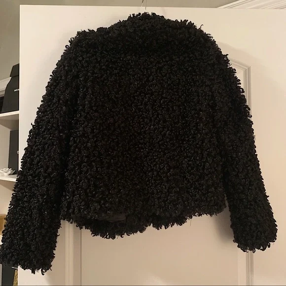 Petite Premium Teddy Faux Fur Crop Coat - Picture 2 of 2